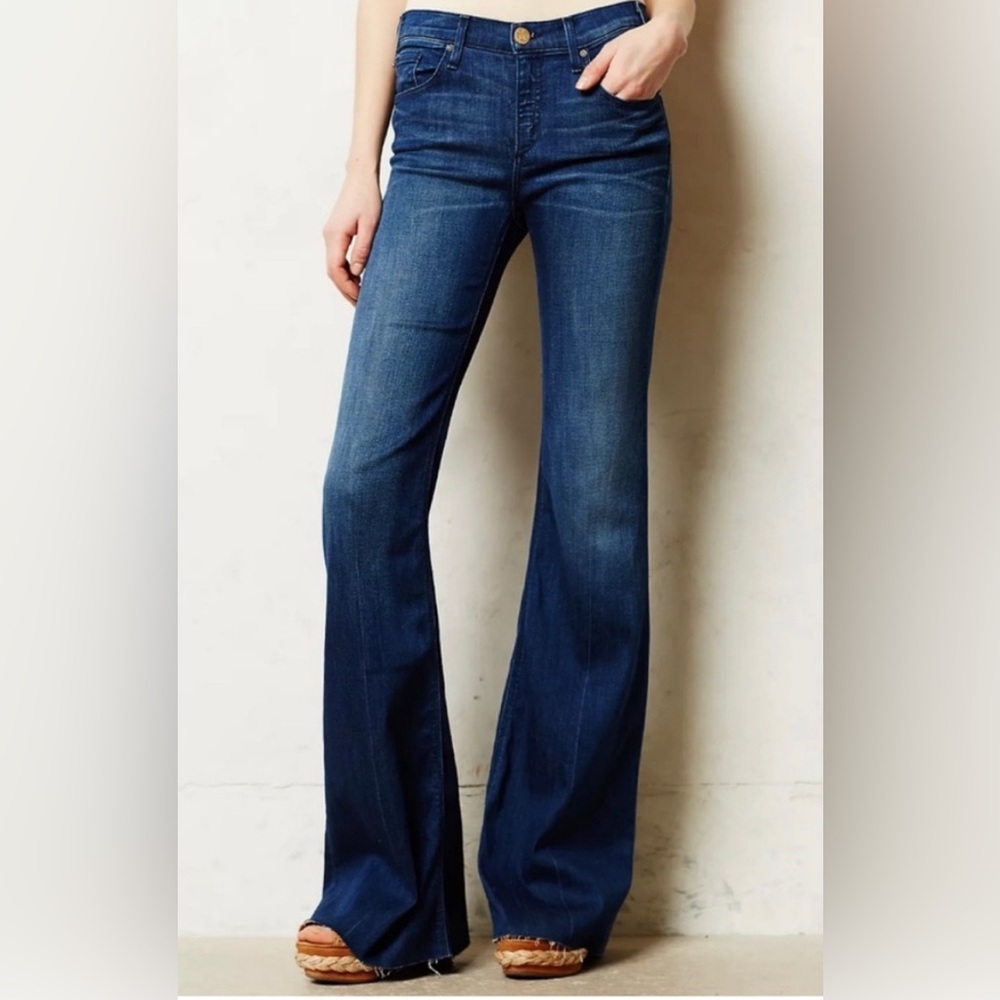 McGuire  Anthropologie Majorelle flare raw hem jeans Size 28